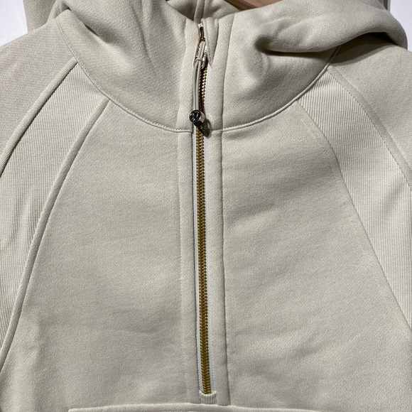 Lululemon Scuba Oversized Half Zip Hoodie BONE Gold Zip and Logo - Picture 3 of 7